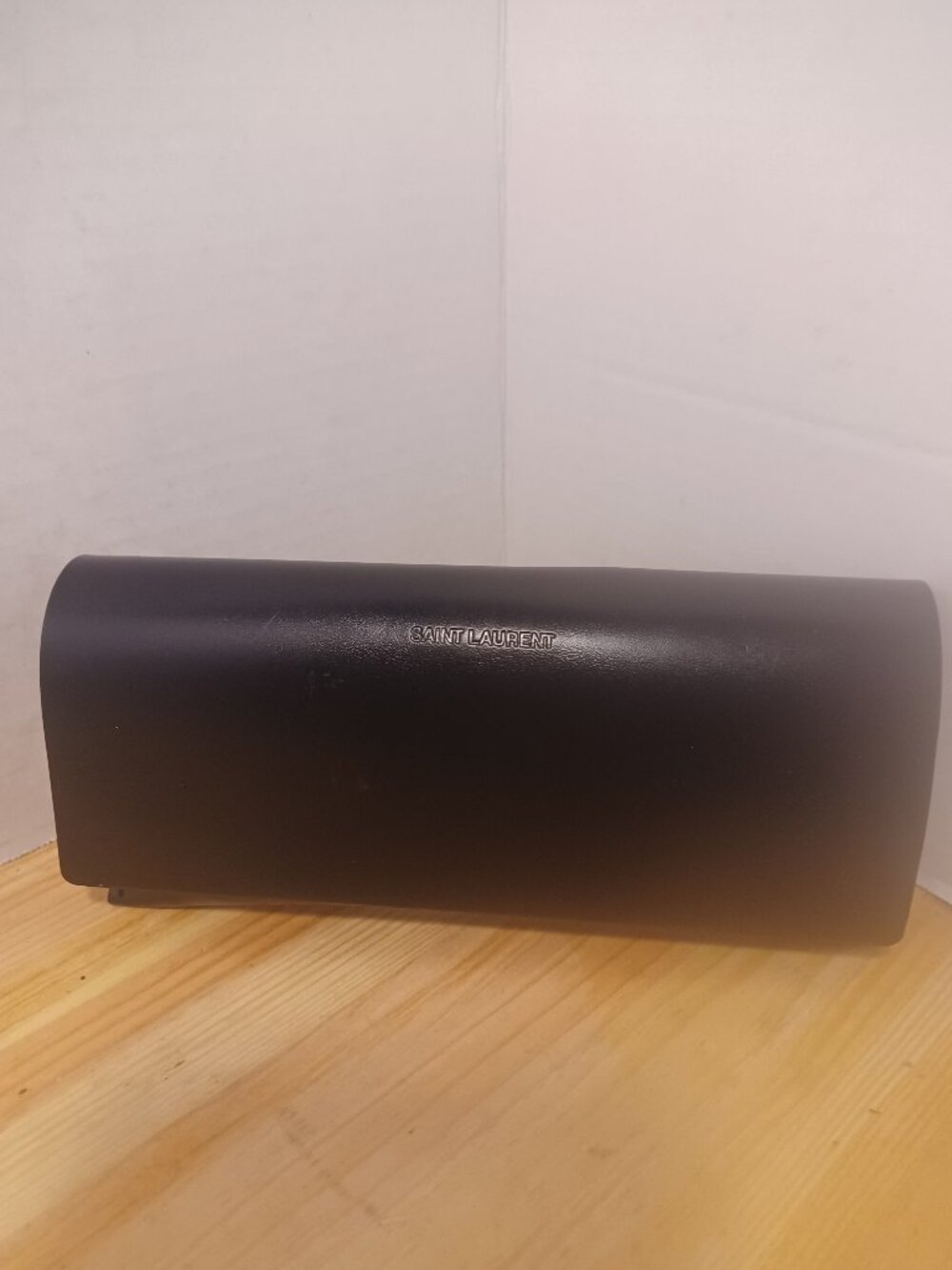 Saint Laurent Black Leather Eyeglass Case